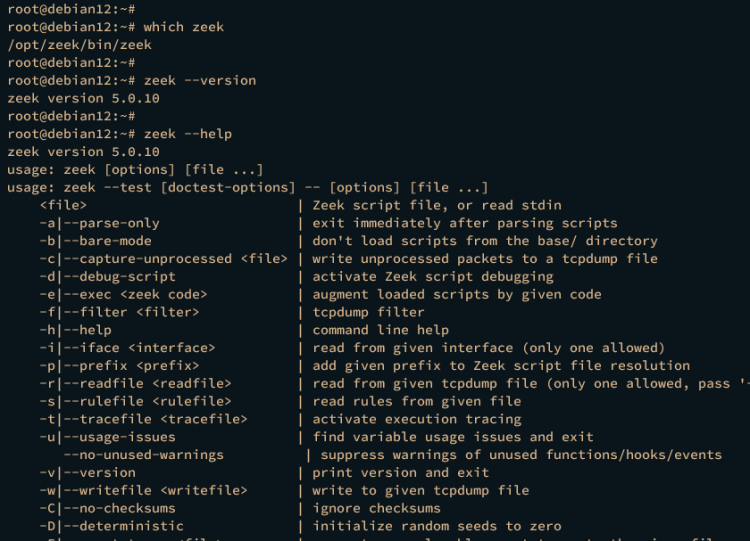 在 Debian 12 上安装 Zeek 网络安全监控系统