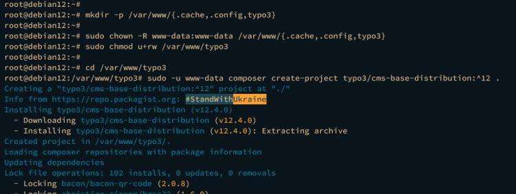 在 Debian 12 上使用 Apache 安装 TYPO3 CMS