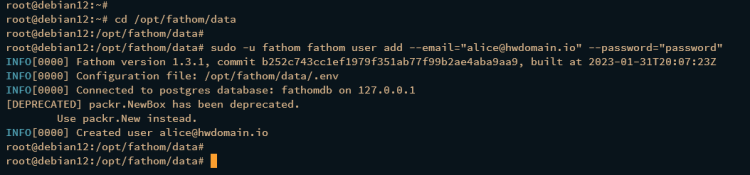 在 Debian 12 上安装 Fathom 隐私优先网站分析平台