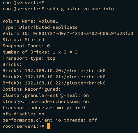 在 Debian 12 上搭建三节点 GlusterFS 集群