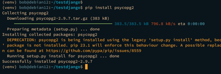 在 Debian 12 上安装 Django Web 框架