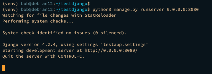 在 Debian 12 上安装 Django Web 框架