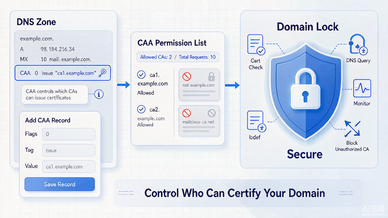 CAA DNS 记录详解：添加、编辑与创建指南