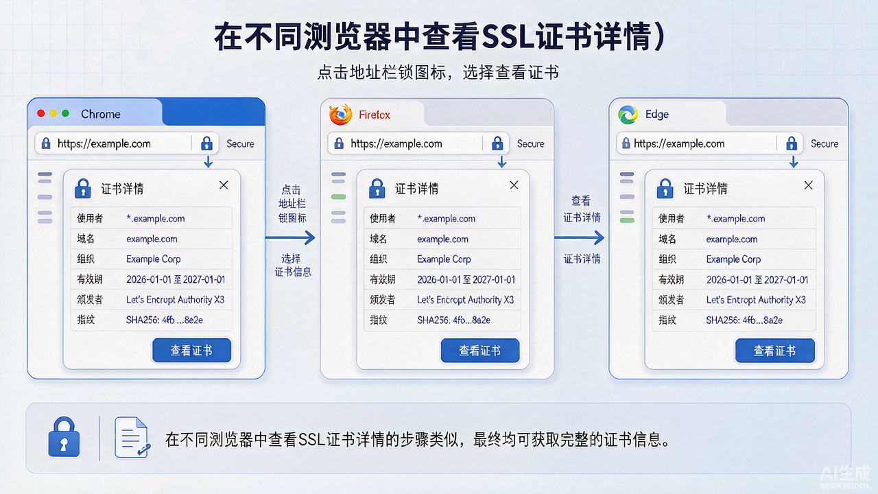 在各大浏览器中查看 SSL 证书详情的完整指南