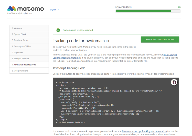 在 AlmaLinux 9 上安装 Matomo Web Analytics 指南