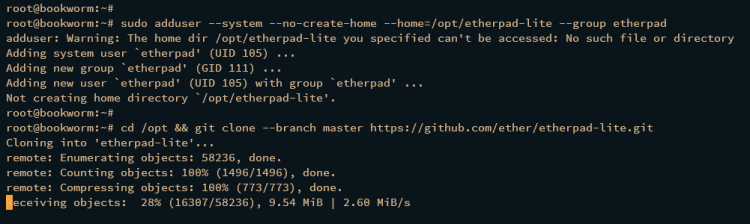 如何在 Debian 12 上安装 Etherpad