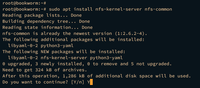 在 Debian 12 上安装 NFS 服务器与客户端