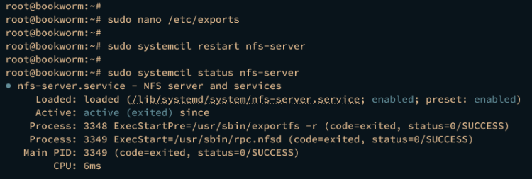 在 Debian 12 上安装 NFS 服务器与客户端