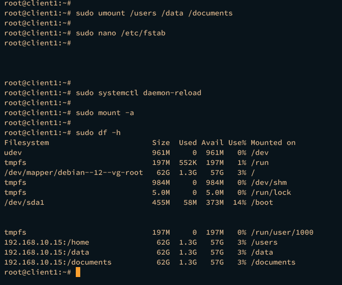 在 Debian 12 上安装 NFS 服务器与客户端