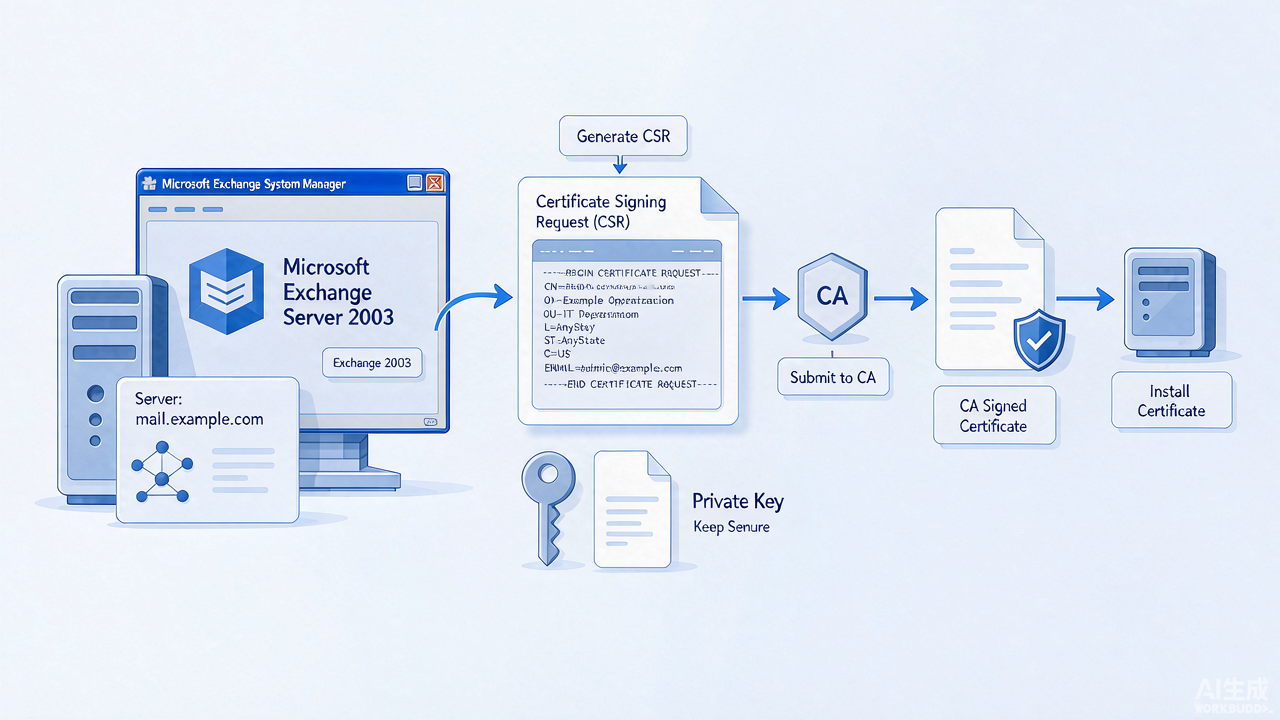 在 Exchange Server 2003 上生成 CSR