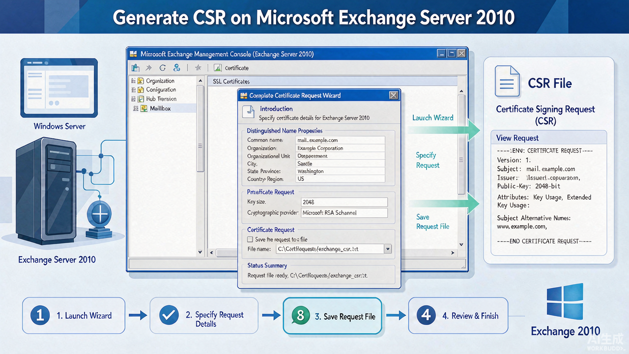 在 Exchange Server 2010 上生成 CSR