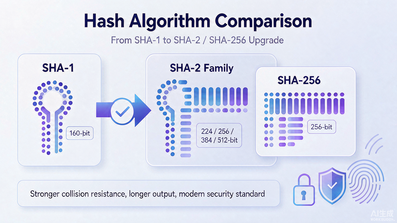 SHA-1、SHA-2 与 SHA-256 哈希算法区别