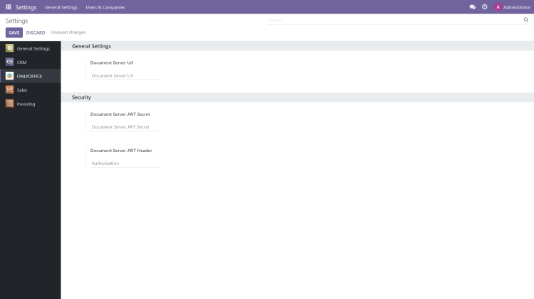 将 ONLYOFFICE Docs 与 Odoo 集成