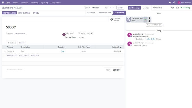 将 ONLYOFFICE Docs 与 Odoo 集成
