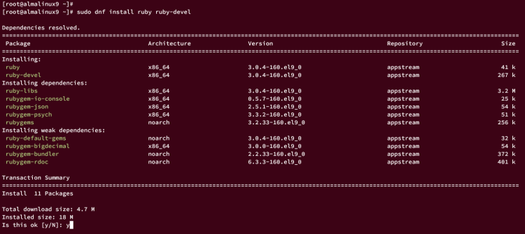 如何在 AlmaLinux 9 上安装 Ruby on Rails 并配合 PostgreSQL