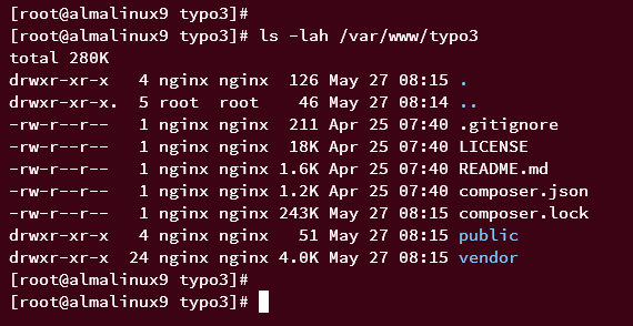 在 AlmaLinux 9 上使用 Nginx 安装 TYPO3 CMS
