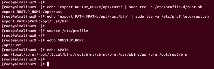 在 AlmaLinux 9 上安装 Rust 与 Cargo 包管理器