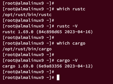 在 AlmaLinux 9 上安装 Rust 与 Cargo 包管理器