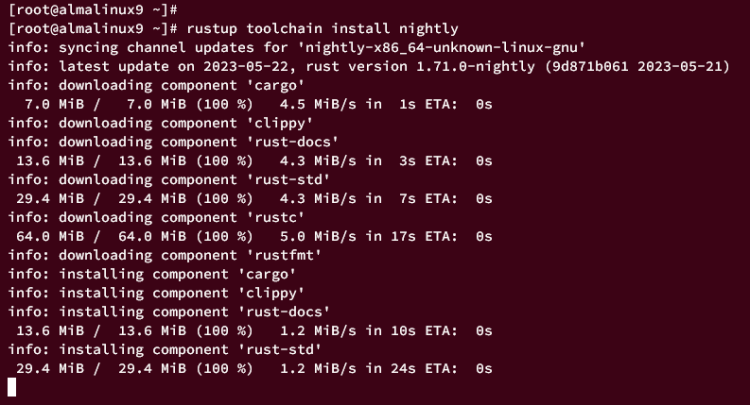 在 AlmaLinux 9 上安装 Rust 与 Cargo 包管理器