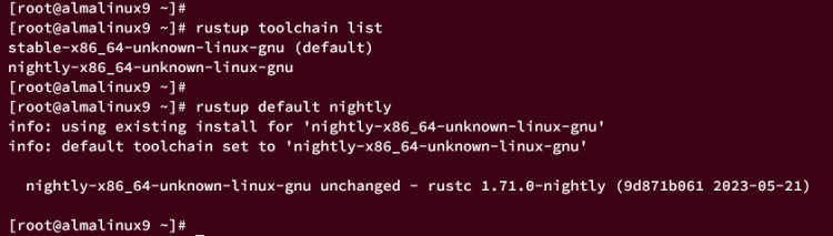 在 AlmaLinux 9 上安装 Rust 与 Cargo 包管理器