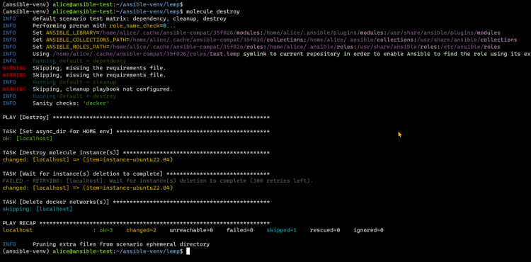 用 Molecule 与 Docker 测试 Ansible 角色