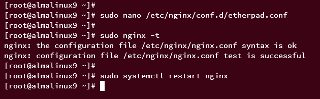 在 AlmaLinux 9 系统上安装部署 Etherpad 协同编辑平台
