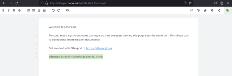在 AlmaLinux 9 系统上安装部署 Etherpad 协同编辑平台