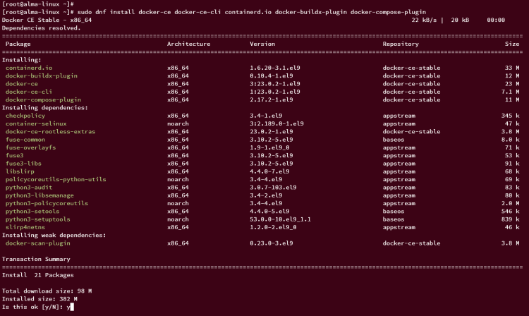 在 AlmaLinux 9 上安装 Docker CE 容器引擎
