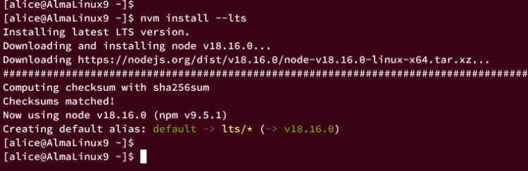 AlmaLinux 9 服务器上安装 Node.js 的三种不同方式教程