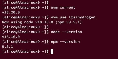 AlmaLinux 9 服务器上安装 Node.js 的三种不同方式教程