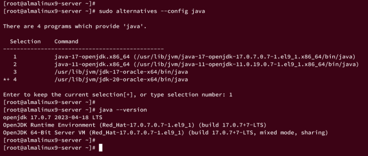 在 AlmaLinux 9 上安装 Java OpenJDK 与 Oracle JDK 并配置环境变量和默认版本