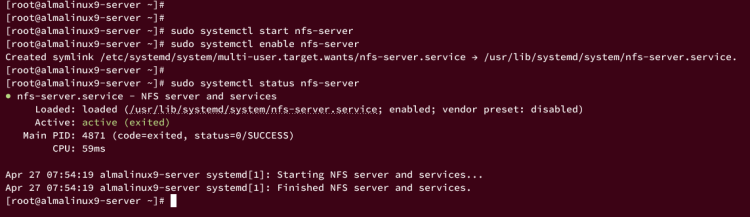 在 AlmaLinux 9 上安装与配置 NFS 服务端及客户端