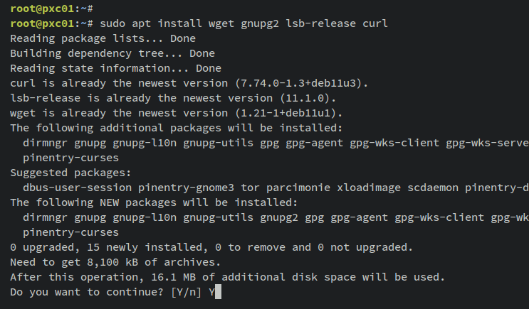 在 Debian 11 上安装并配置 Percona XtraDB 集群
