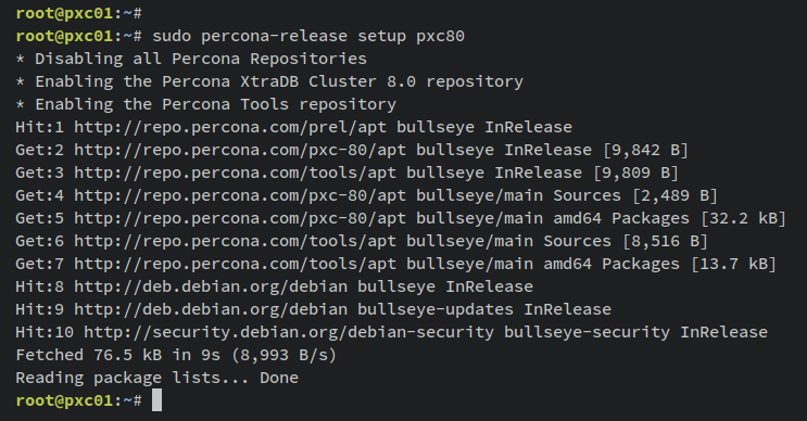在 Debian 11 上安装并配置 Percona XtraDB 集群