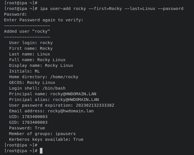 在 Rocky Linux 9 上安装 FreeIPA 身份管理系统