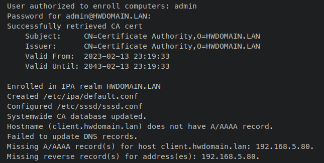 在 Rocky Linux 9 上安装 FreeIPA 身份管理系统