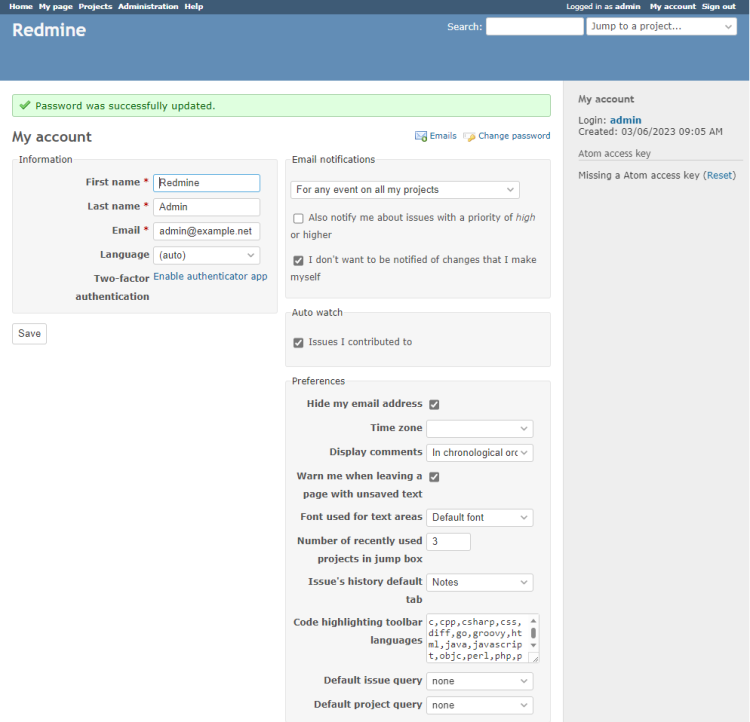 在 Debian 11 上安装 Redmine 项目管理平台