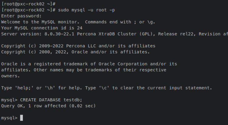 在 Rocky Linux 9 上安装并配置 Percona XtraDB 集群