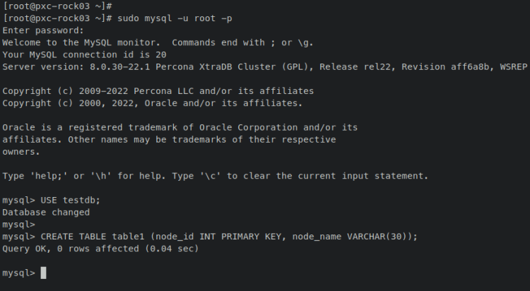 在 Rocky Linux 9 上安装并配置 Percona XtraDB 集群