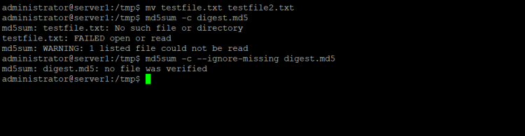 Linux md5sum 命令初学者入门教程含五个实例