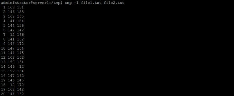 Linux cmp 命令初学者实用教程七个示例